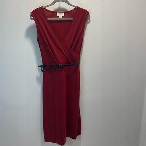 Elegant Matte Jersey Red Wrap Dress